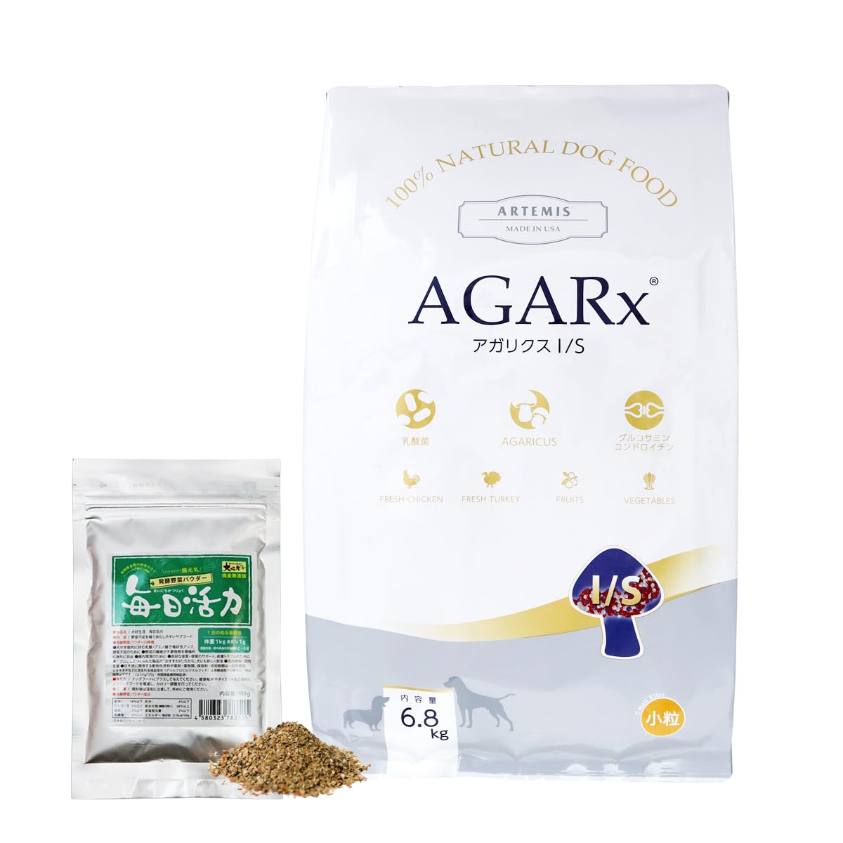 Amazon.co.jp: アーテミス ドッグフード アガリクスI/S 小粒 6.8kg＋